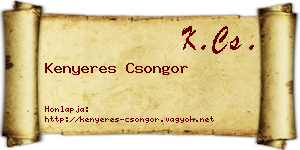 Kenyeres Csongor névjegykártya