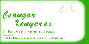 csongor kenyeres business card